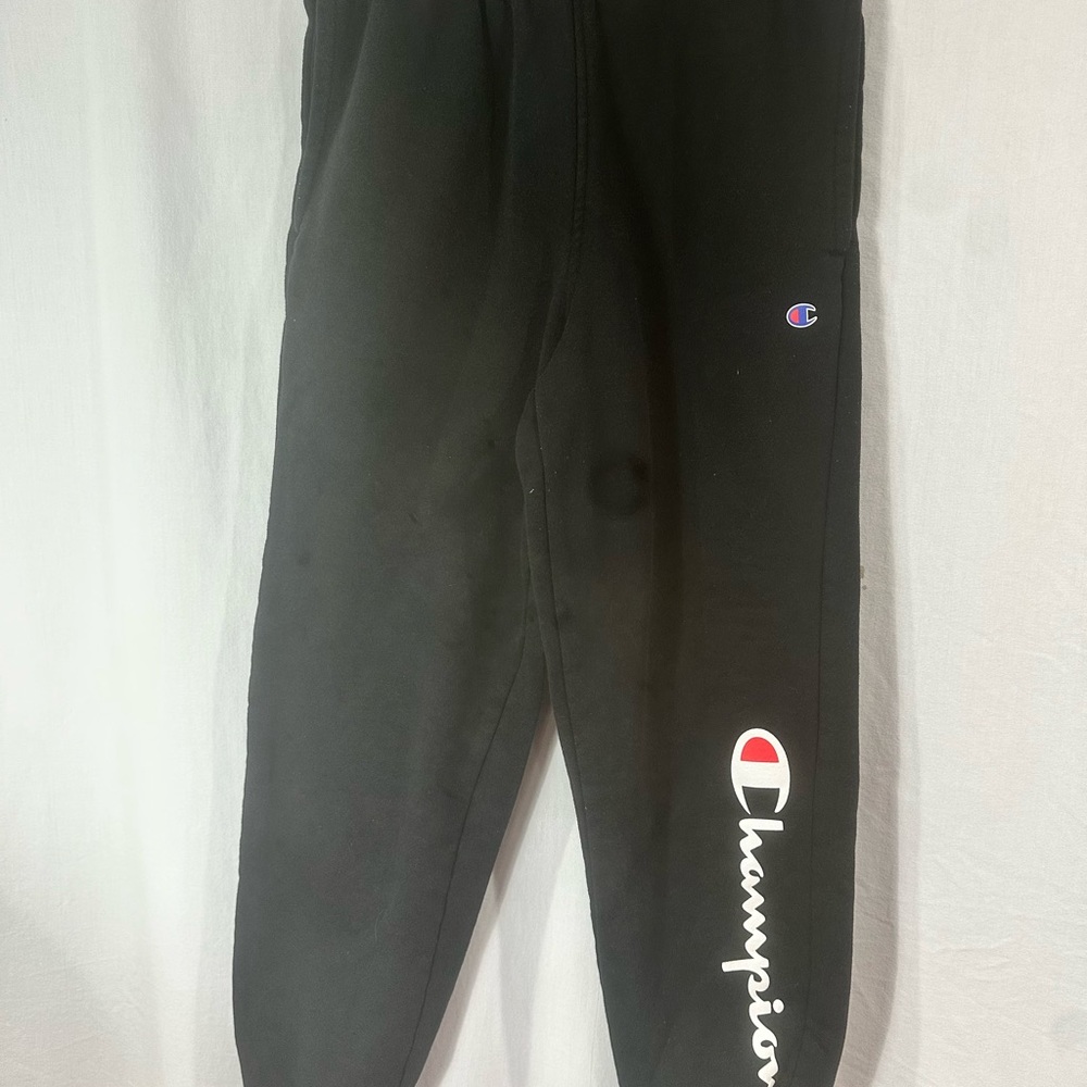 Champion Kids Black Sweatpants with Logo